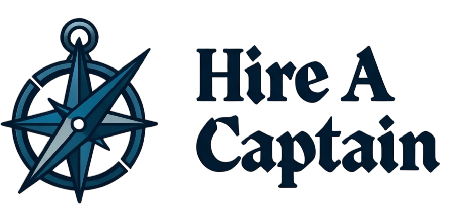 Hire A Captain compass and anchor logo